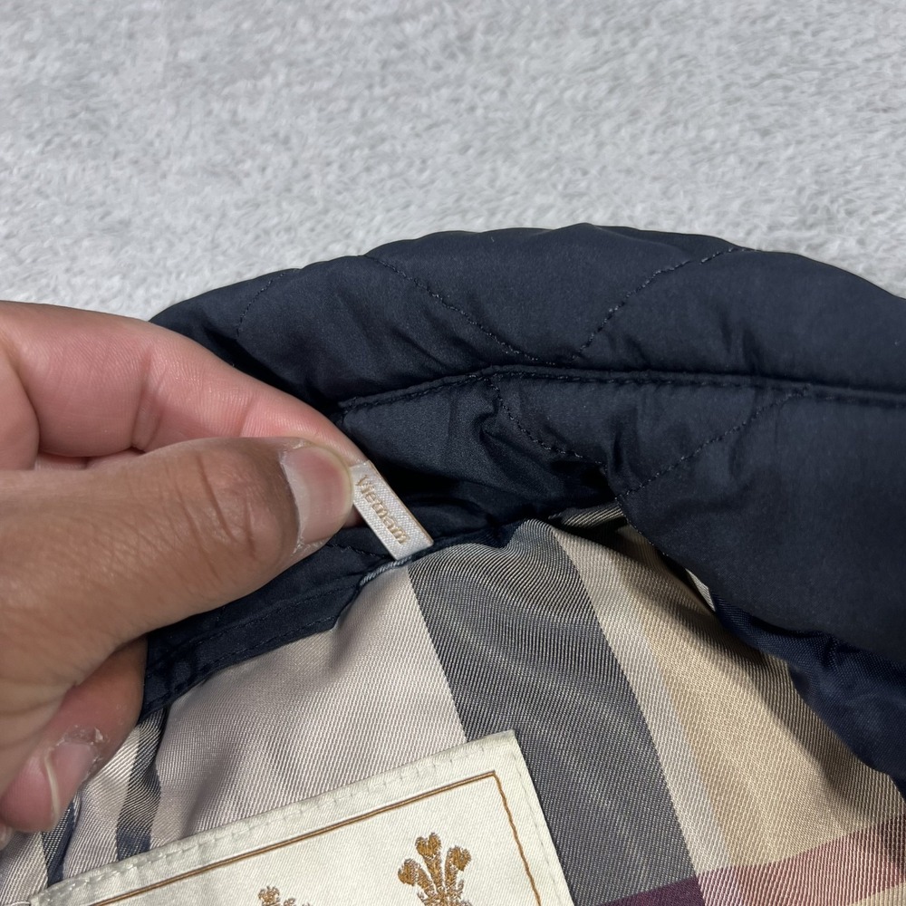 Barbour Forth Quilted Jacket Womens 10 Full Zip Button Up Modern Heritage Blue - Picture 10 of 15